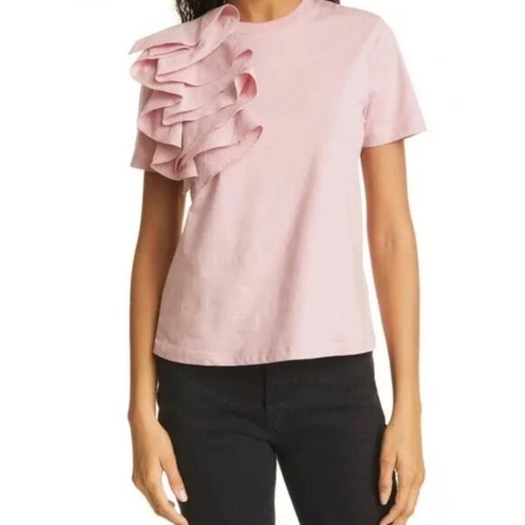 Ted Baker London Tops - Ted Baker London pink Muave sz 1 dressy top w floral decorative design in front